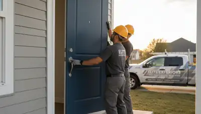 Professional door installation with durable vinyl siding in Denver, CO homes