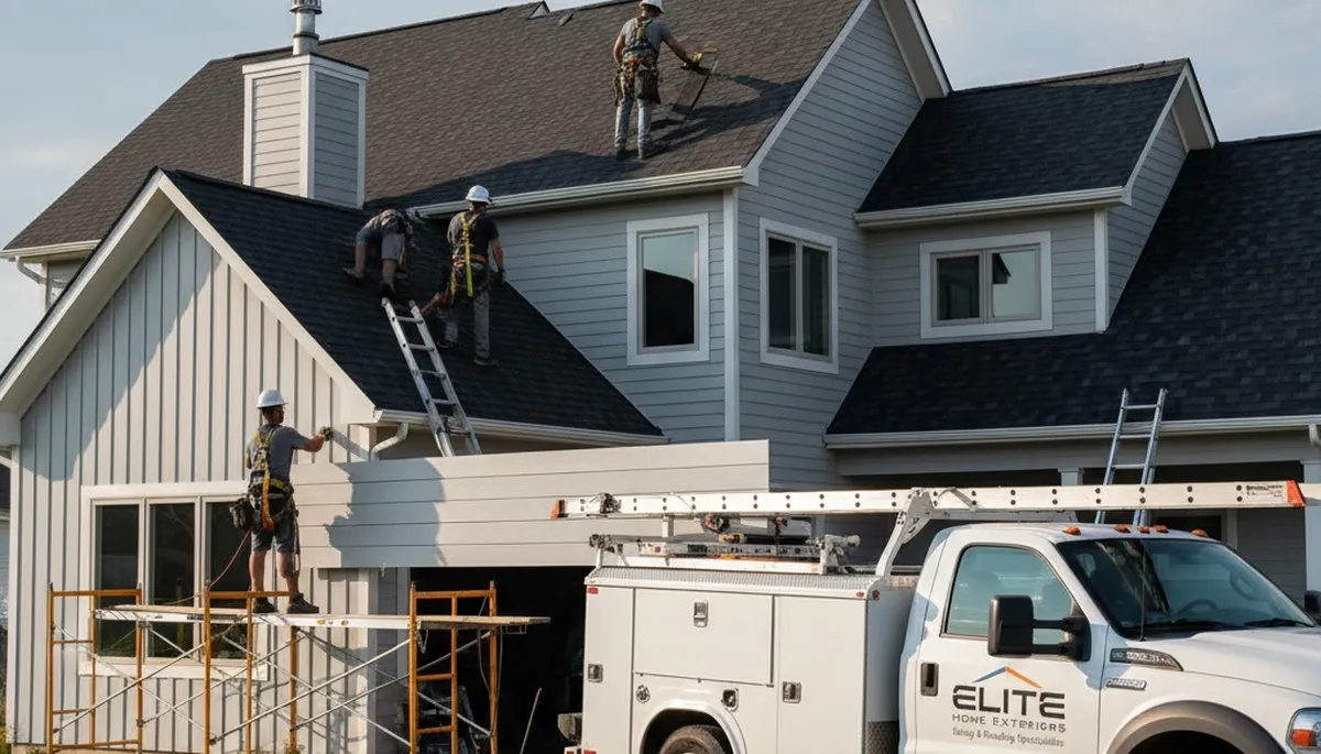 Vinyl siding installation on Denver CO home by Next Level Exteriors roofing and siding experts